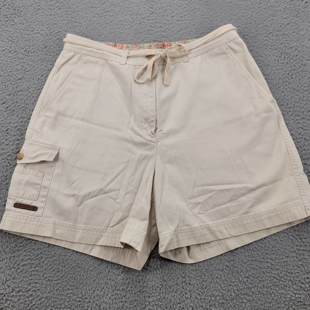 Lauren Ralph Lauren Shorts Womens 12 Tan Lauren 67 Floral Cargo Pocket Tie Belt